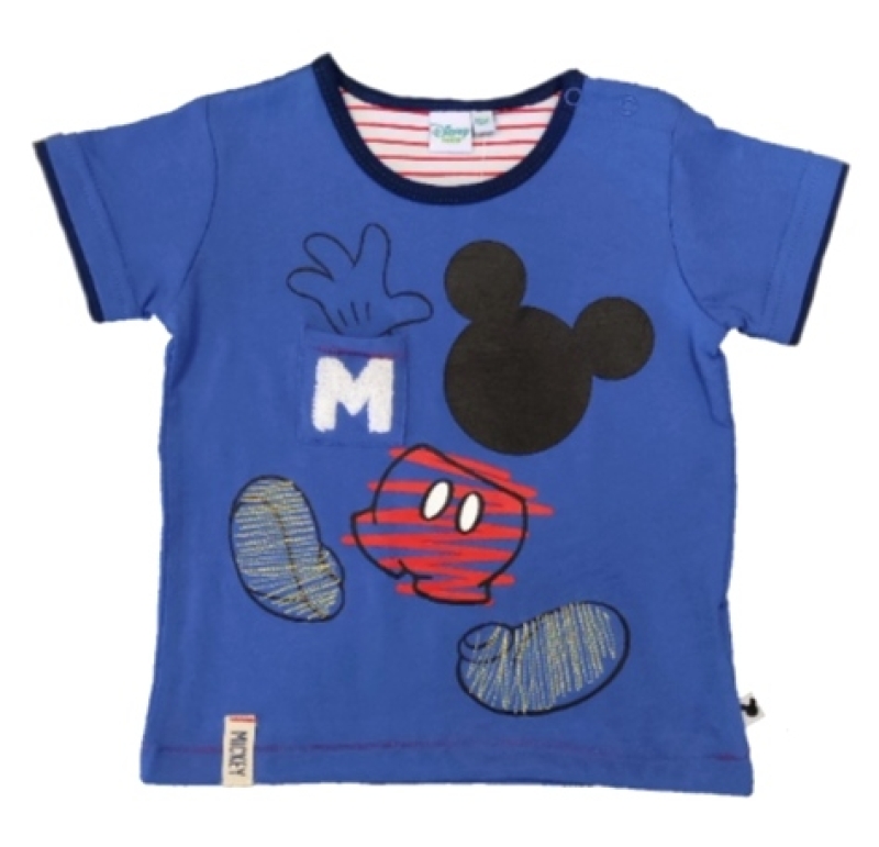 Baby T-Shirt für Jungen in blau mit Micky Maus